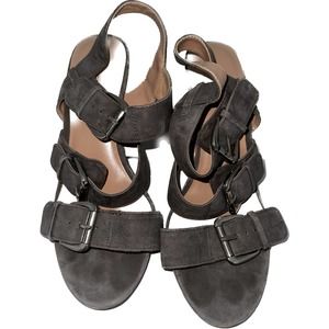 Sole‎ Society Gray Suede 3 strap Sandals size 8.5